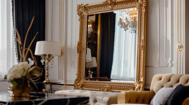 Lustro z głębią: Jakie lustro ozdobne złote wybrać do stylowego salonu? Lustro z głębią: Jakie lustro ozdobne złote wybrać do stylowego salonu?