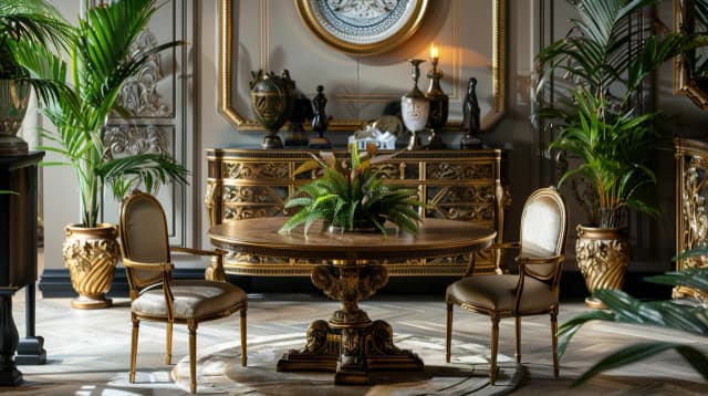 Stół do salonu okrągły: Jakie włoskie komody i złote donice wybrać? Stół do salonu okrągły: Jakie włoskie komody i złote donice wybrać?